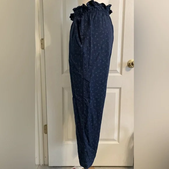 The Great. Gunny Sack Trouser High Rise Trouser Blue Floral Size 2 - Picture 2 of 8